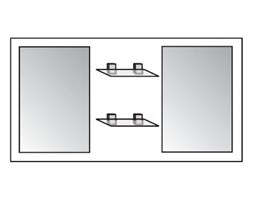 Lustro podwójne z półkami szklanymi Antado Sycylia biały połysk 136x80cm KTS-L2-80x136-WS