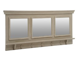 Lustro z półką i haczykami Beż Drewno 48 x104 cm FRANCUSKA WERANDA