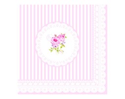 Serwetki deserowe 20 szt. 33cm Nuova R2S Napkins różowe piwonie kod: 414 RSE