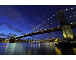 Brooklyn Bridge nocą - fototapeta
