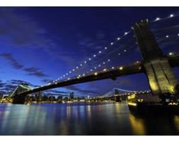 Brooklyn Bridge nocą - fototapeta