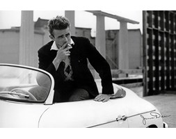 James Dean White Car - plakat