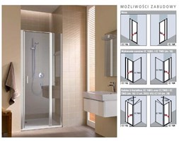 Kermi Cada XS drzwi wahadłowe z polem stałym 120 cm LEWE biały przeźroczyste powłoka CadaClean CC1GL120202PK