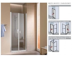 Kermi Cada XS drzwi wahadłowe 2-częściowe 75 cm srebrny wysoki połysk przeźroczyste powłoka CadaClean CCPTD07520VPK