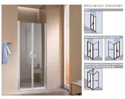 Kermi Cada XS drzwi wahadłowe 2-częściowe 100 cm srebrny wysoki połysk przeźroczyste powłoka CadaClean CCPTD10020VPK