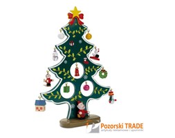 Drewniana choinka z 12 zawieszkami WOODTREE