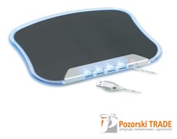 BOREAL Podkładka pod mysz z 4-portowym rozdzielaczem USB 1.1. 4 błyskające lampki LED sygnalizują połączenie z komputerem