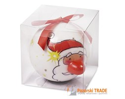 Świąteczna bombka z migającą lampką LED SANTY
