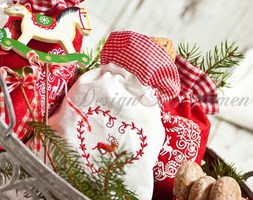 biały woreczek bawełniany Christmas