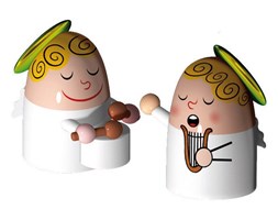 A di Alessi ANGLES BAND Porcelanowe Figurki - Harfa i Bębenek