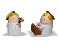 A di Alessi ANGLES BAND Porcelanowe Figurki - Trąbka i Pianino