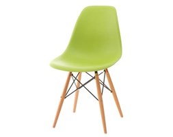 Krzesło P016W PP zielone, drewniane nogi