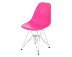 Krzesło P016 PP dark pink, chromowane nogi