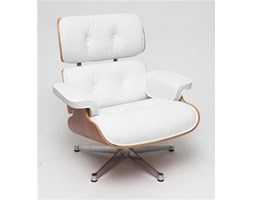 Fotel Vip biały/rosewood/srebrna baza