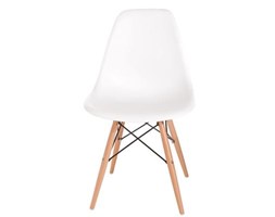 Krzesło P016W PP białe, drewniane nogi
