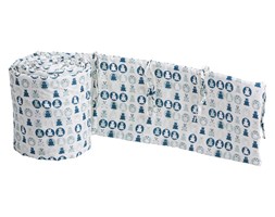 Ochraniacz FLEXA Baby, 100% bawełna satynowa, sznureczki do montowania, niebiesk