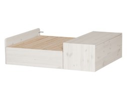 Sofa stelaż ze schowkiem na pościel pod łóżko wysokie, bielony