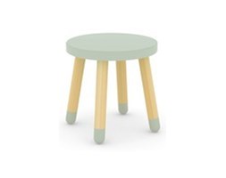 Taboret, MDF, miętowy, nogi jesion, śr. 30 * 30 cm