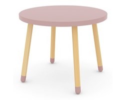 Stolik, MDF, Koralowy, nogi jesion, wymiary: śr 60 * 47 cm