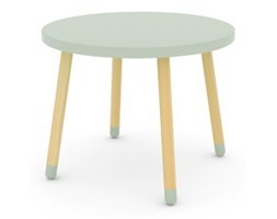 Stolik, MDF, miętowy, nogi jesion, wymiary:śr. 60 * 47 cm
