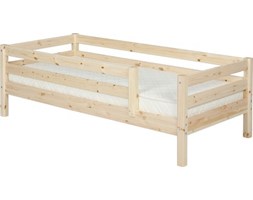 Łóżko pojedyncze Classic krótsze, poręcze 1/1 tylna i 3/4 z przodu, bezbarwny