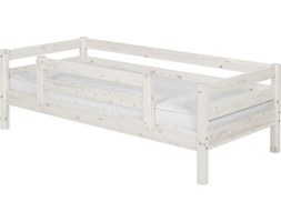 Łóżko pojedyncze Classic krótsze, poręcze 1/1 tylna i 1/2 z przodu, bielony