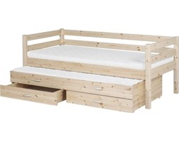 Łóżko Classic krótsze z łóżkiem wysuwanym krótszym z 2 szufladami, bezbarwny