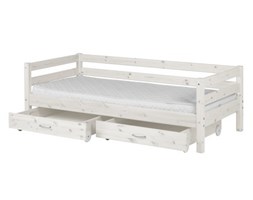 Łóżko Classic krótsze z 2 szufladami, sosna bielona