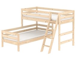 Łóżko półwysokie Classic krótsze typu Corner, sosna, lakier bezbarwny