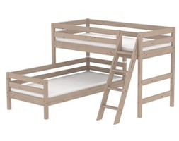 Łóżko półwysokie Classic krótsze typu Corner z łóżkiem niskim krótszym, terra