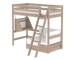 Łóżko wysokie Classic krótsze z pochyłą drabinką, terra