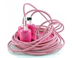 Kolorowe kable w oplocie zebra pink&white: 3 x 2,5m
