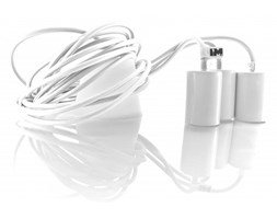Lampy wiszące kable w oplocie białym 3 x 2,5m