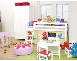 Pokój dziecięcy z litego drewna Butterfly-XXL- z szafą
