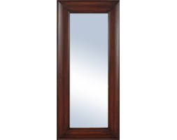 Drewniane lustro stylizowane w ramie ciemny orzech 67x147 szeroka rama 15cm