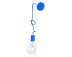 Lampa loft nowoczesny kinkiet kolorowe kable w oplocie niebieskim