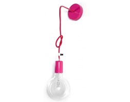 Lampa loft nowoczesny kinkiet kolorowe kable w oplocie różowym