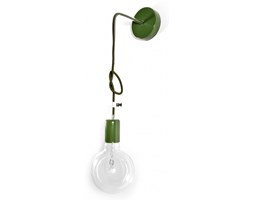 Lampa loft nowoczesny kinkiet kolorowe kable w oplocie - zgniła zieleń