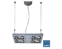 AIXLIGHT SQUARE QRB111 wisząca, srebrnoszary, 4x G53, max. 50W 154212
