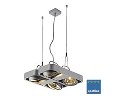AIXLIGHT R2 SQUARE QRB111 lampa wisząca, półokrągła, srebrnoszary, 4xG53, max. 4x50W 159064