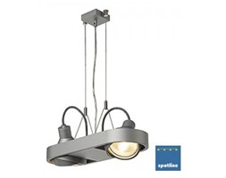 AIXLIGHT R DUO HQI111 wisząca, okrągła, srebrnoszary, G12, 2x70W, odbyłśnik 159044
