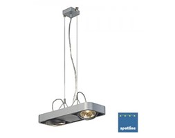 AIXLIGHT R2 DUO QRB111 wisząca, półokrągła, srebrnoszary, QRB111, max. 2x 50W 159034