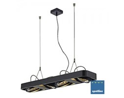 AIXLIGHT R2 LONG QRB111 wisząca, półokrągła, czarny, 4xG53, 159080