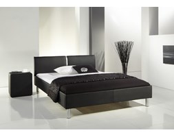 Łóżko z ekoskóry LALUNA 140 x 200 w kolorze czarnym