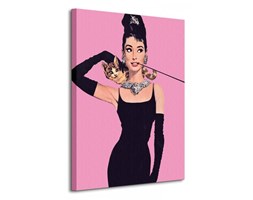 Audrey Hepburn (Pink) - Obraz na płótnie