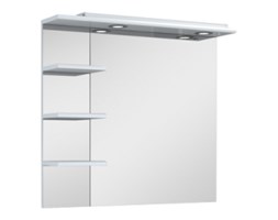 Elita Lustro z panelem i półkami, 80 cm, kolor biały, 974733