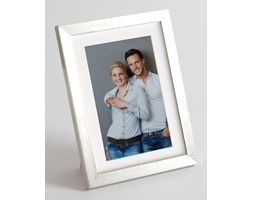 Foto ramka na zdjęcie z passepartout białym L25 srebrny szczotkowany 21x29.7 cm