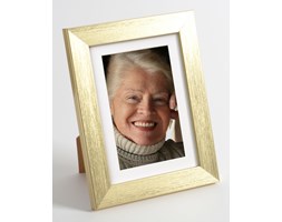 Foto ramka na zdjęcie z passepartout białym L25 złoty szczotkowany 21x29.7 cm