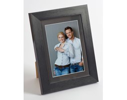 Foto ramka na zdjęcie z passepartout czarnym L25 czarny szczotkowany 21x29.7 cm