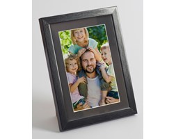 Foto ramka na zdjęcie z czarnym passepartout czarna szczotkowana 21x29.7 cm